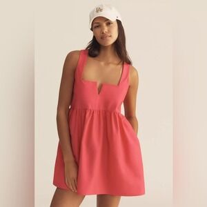 Daily Practice Sleeveless Split-Neck Mini Dress